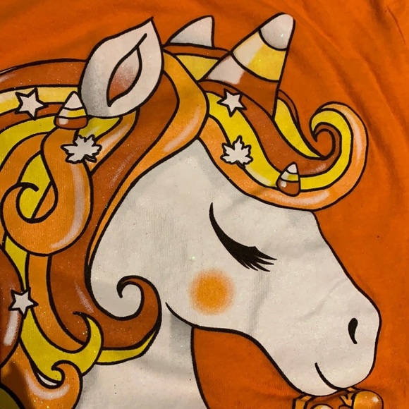 Girl’s Unicorn Halloween Long sleeve & Black Ponte Leggings -size 16 /XXL - Picture 6 of 17